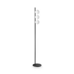 IDEAL LUX -maavalaisin Binomio, musta, 160 cm, metallia, 3-lamppuinen