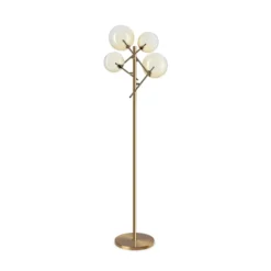 IDEAL LUX -maavalaisin Equinoxe, messinki/keltainen, korkeus 166 cm
