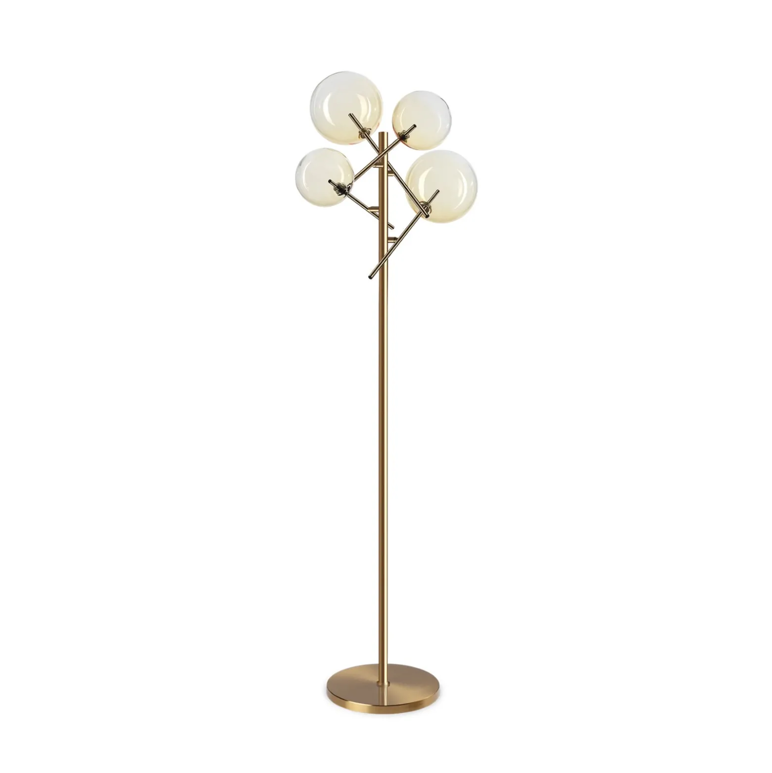 IDEAL LUX -maavalaisin Equinoxe, messinki/keltainen, korkeus 166 cm