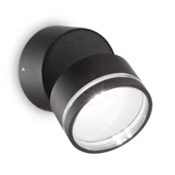 Ideal Lux Omega Round -LED-seinävalo 4 000 K musta