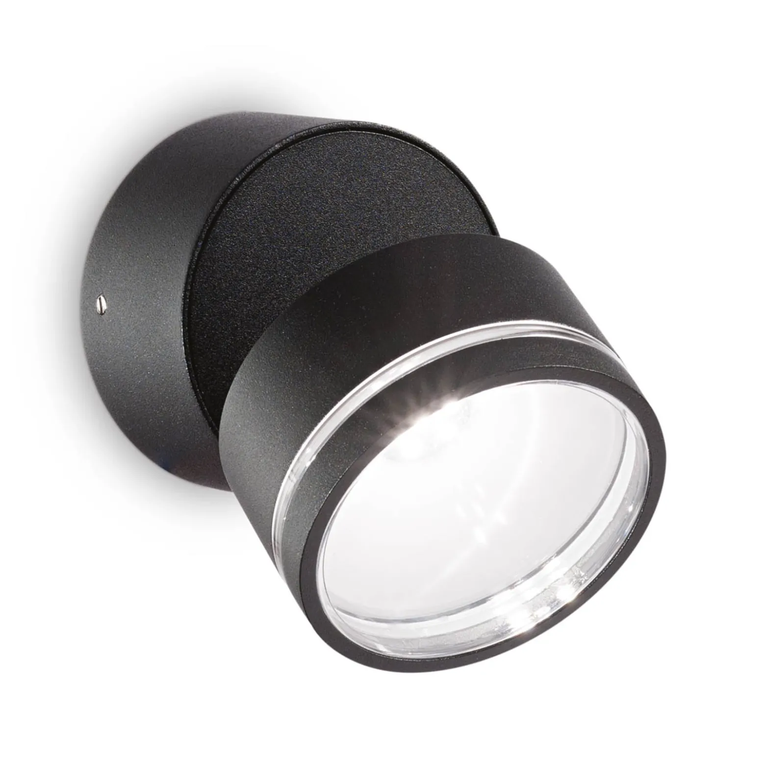 Ideal Lux Omega Round -LED-seinävalo 4 000 K musta