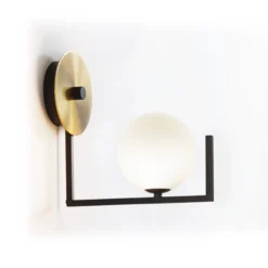 IDEAL LUX -seinälamppu Birds, musta/messinki, korkeus 25 cm, metallia