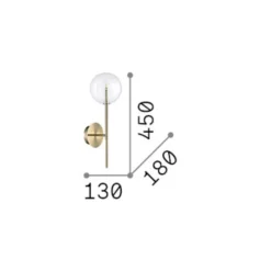 IDEAL LUX -seinälamppu Equinoxe, messinki/keltainen, korkeus 45 cm