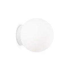Ideal Lux seinävalaisin Mapa, Ø 20 cm, E27, valkoinen, lasi, pallo