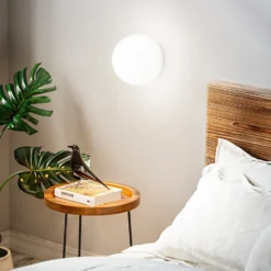 Ideal Lux seinävalaisin Mapa, Ø 30 cm, E27, valkoinen, lasi, pallo