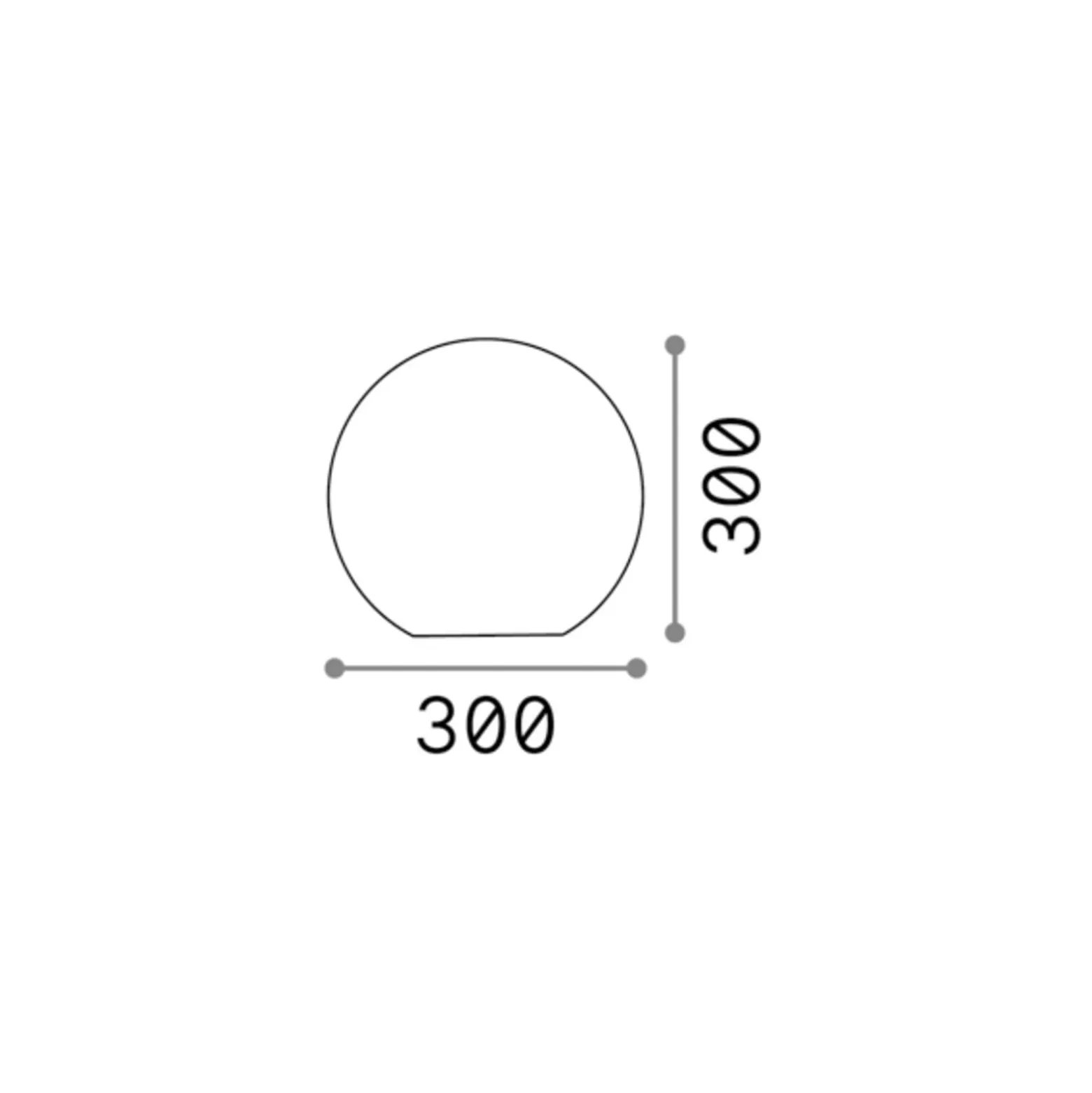 Ideal Lux Sole maapiikkavalaisin, valkoinen, muovia, Ø 30 cm