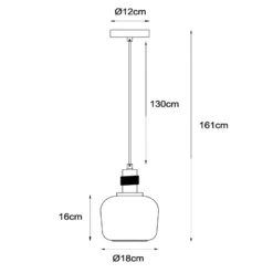 Ilona-riippuvalaisin, lasi, Ø 18 cm, musta/karmiininpunainen, 1-valoisena
