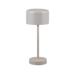 Jeff LED-ladattava pöytävalaisin, harmaa, korkeus 30 cm, metallia