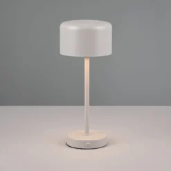 Jeff LED-ladattava pöytävalaisin, harmaa, korkeus 30 cm, metallia
