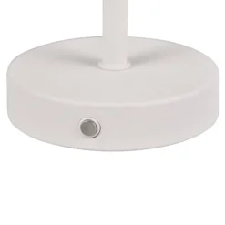 Jeff LED ladattava pöytävalaisin, mattavalkoinen, korkeus 30 cm, metallia