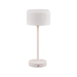 Jeff LED ladattava pöytävalaisin, mattavalkoinen, korkeus 30 cm, metallia