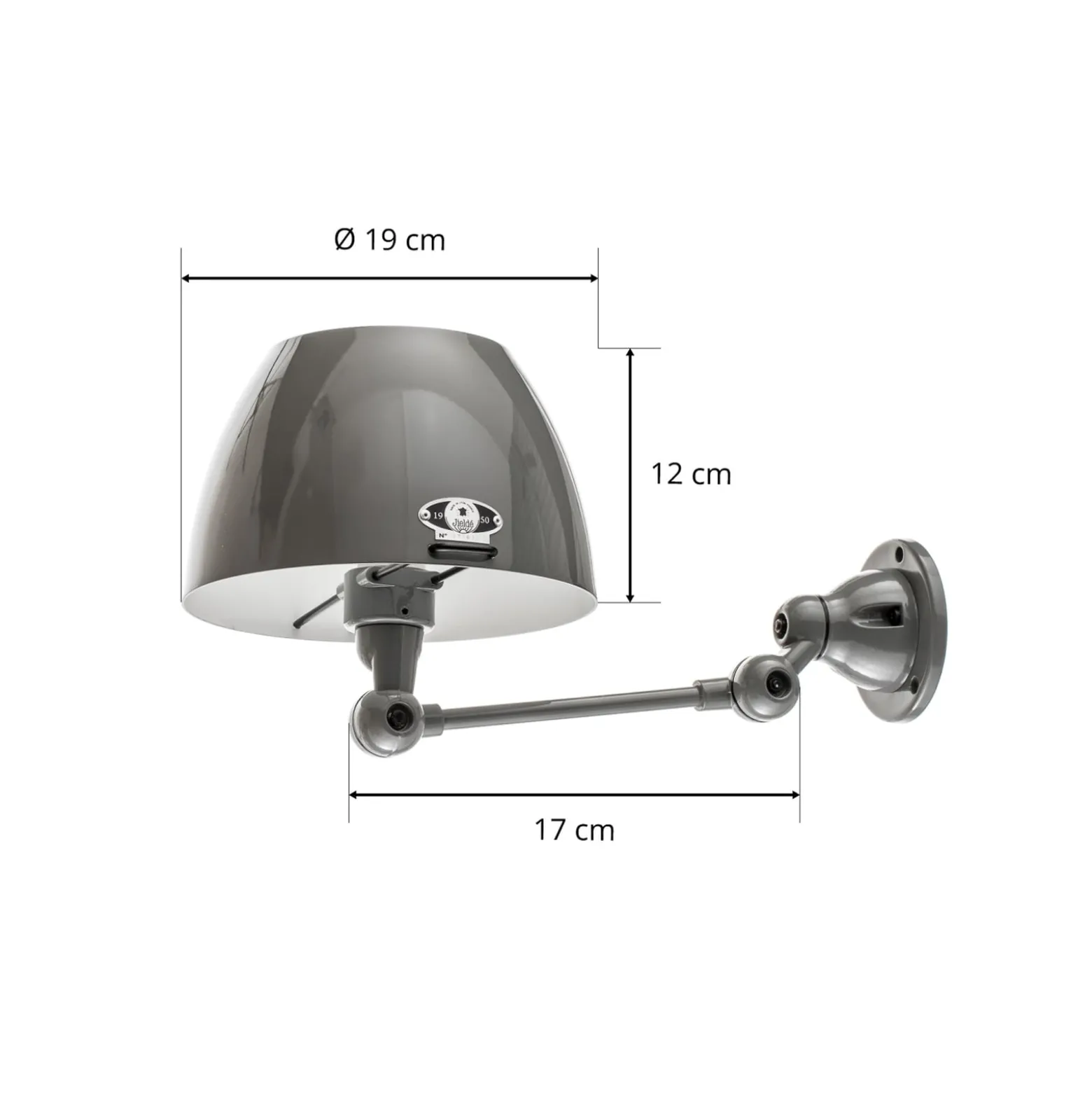 Jieldé Aicler AIC701-seinälamppu, harmaa