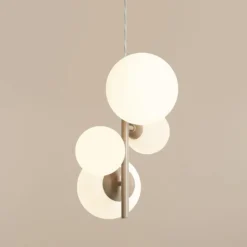 Joel-riippuvalaisin, beige/valkoinen, 4-lamppuinen