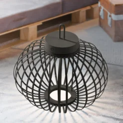 JUST LIGHT. Akuba LED ladattava pöytävalaisin musta 33 cm bambu