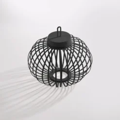JUST LIGHT. Akuba LED ladattava pöytävalaisin musta 33 cm bambu