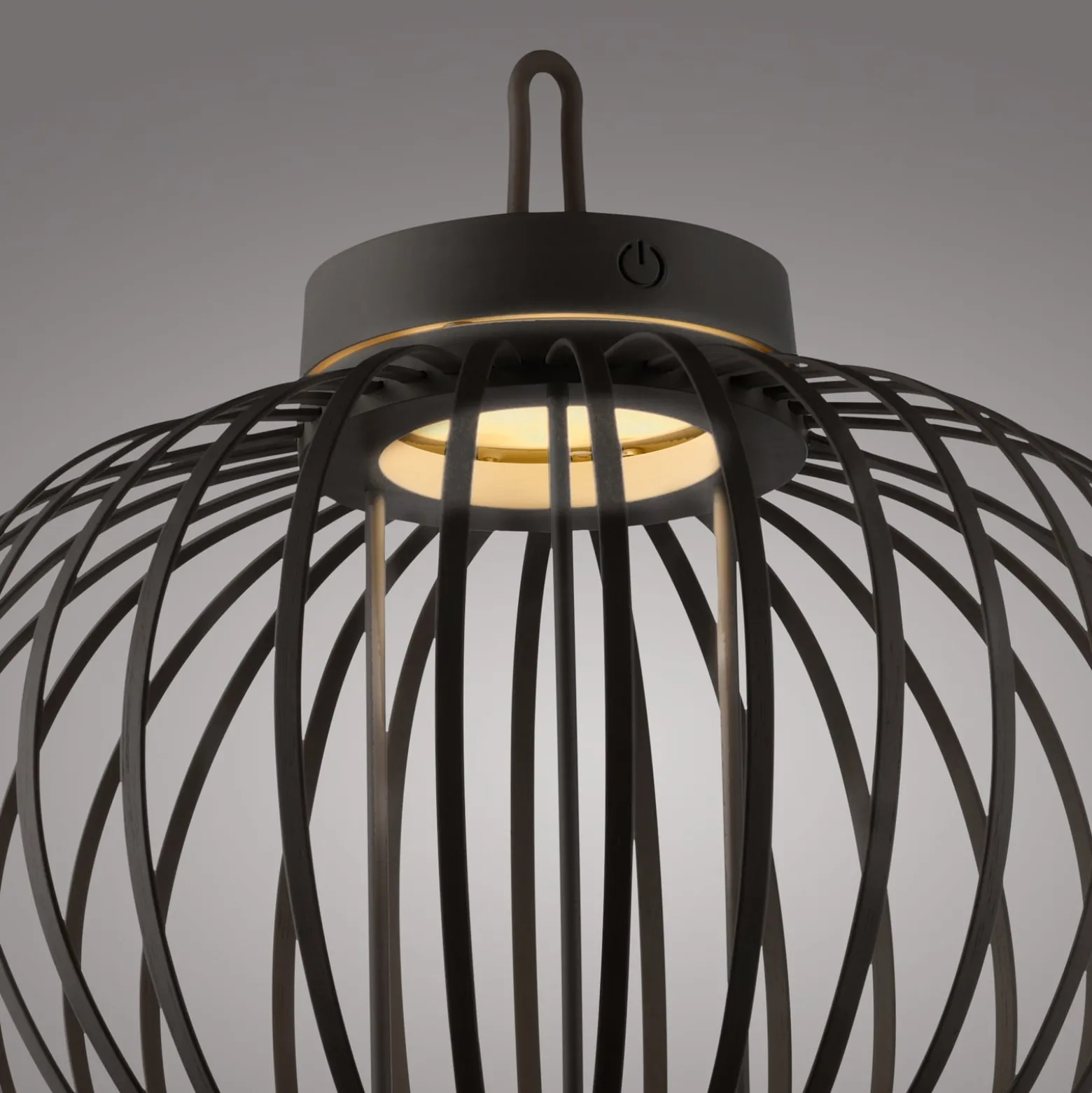 JUST LIGHT. Akuba LED ladattava pöytävalaisin musta 33 cm bambu