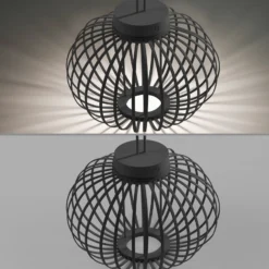 JUST LIGHT. Akuba LED ladattava pöytävalaisin musta 33 cm bambu