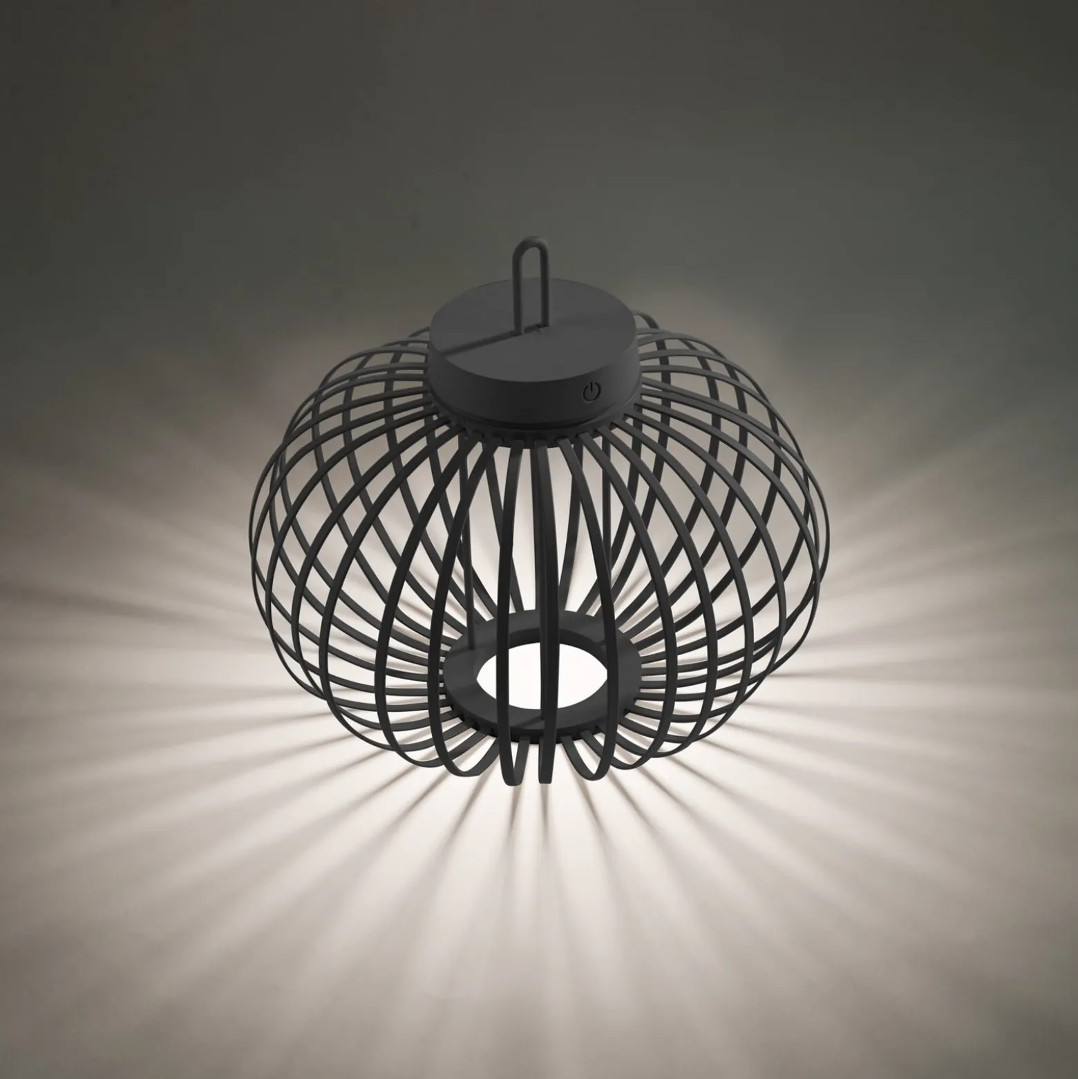 JUST LIGHT. Akuba LED ladattava pöytävalaisin musta 33 cm bambu