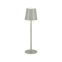 JUST LIGHT. Euria LED-ladattava pöytävalaisin, harmaa-beige rauta IP54