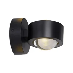 JUST LIGHT. LED-akkuinen seinävalaisin Chia musta rauta 3 000 K