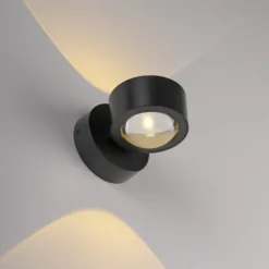 JUST LIGHT. LED-akkuinen seinävalaisin Chia musta rauta 3 000 K
