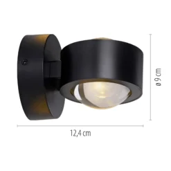 JUST LIGHT. LED-akkuinen seinävalaisin Chia musta rauta 3 000 K