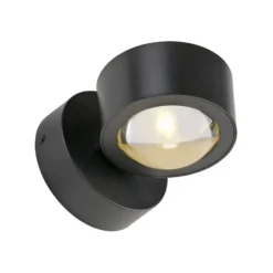 JUST LIGHT. LED-akkuinen seinävalaisin Chia musta rauta 3 000 K