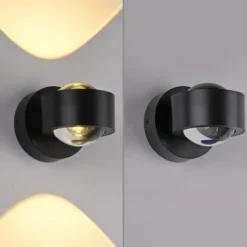 JUST LIGHT. LED-akkuinen seinävalaisin Chia musta rauta 3 000 K