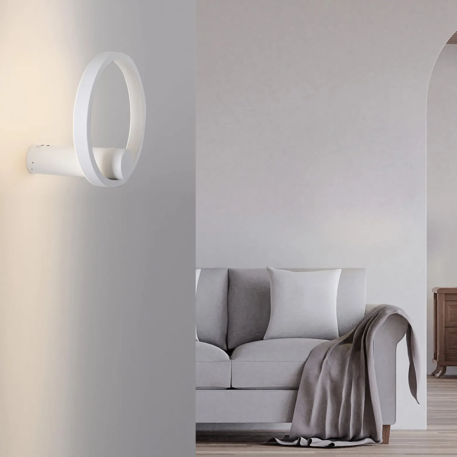 JUST LIGHT. LED-akku-seinävalaisin Archie, valkoinen, 3 000 K