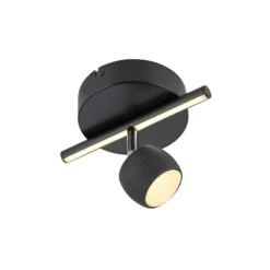 JUST LIGHT. LED-kattospotti Jarik, 1-lamppuinen, musta, 3 000 K