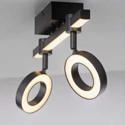 JUST LIGHT. LED-kattovalaisin LOLAsmart Bileda, 2-lamppuinen, musta