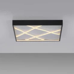JUST LIGHT. LED-kattovalaisin Mikado, 50 x 50 cm, musta