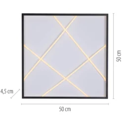 JUST LIGHT. LED-kattovalaisin Mikado, 50 x 50 cm, musta