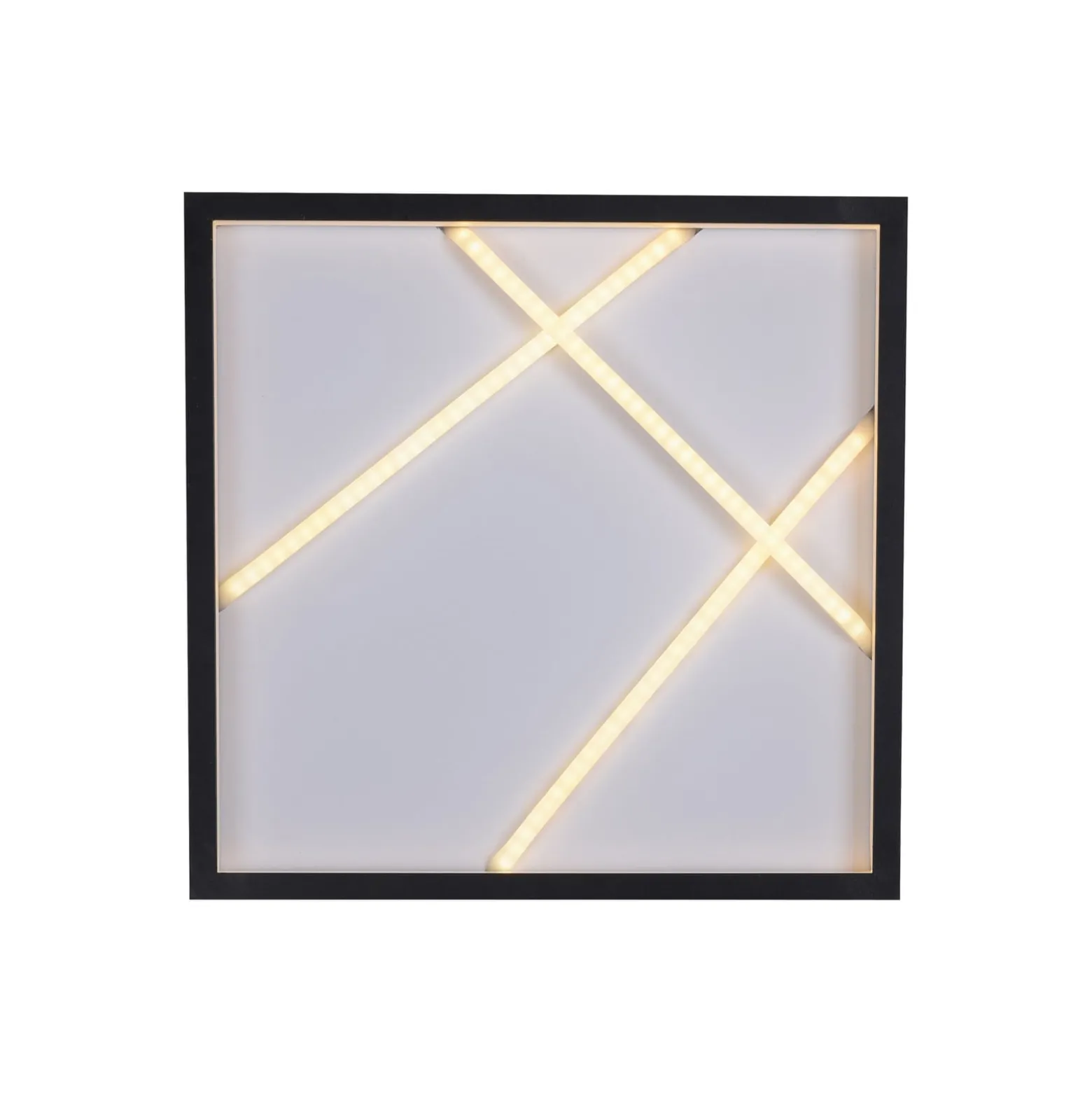 JUST LIGHT. LED-kattovalaisin Mikado, 30 x 30 cm, musta