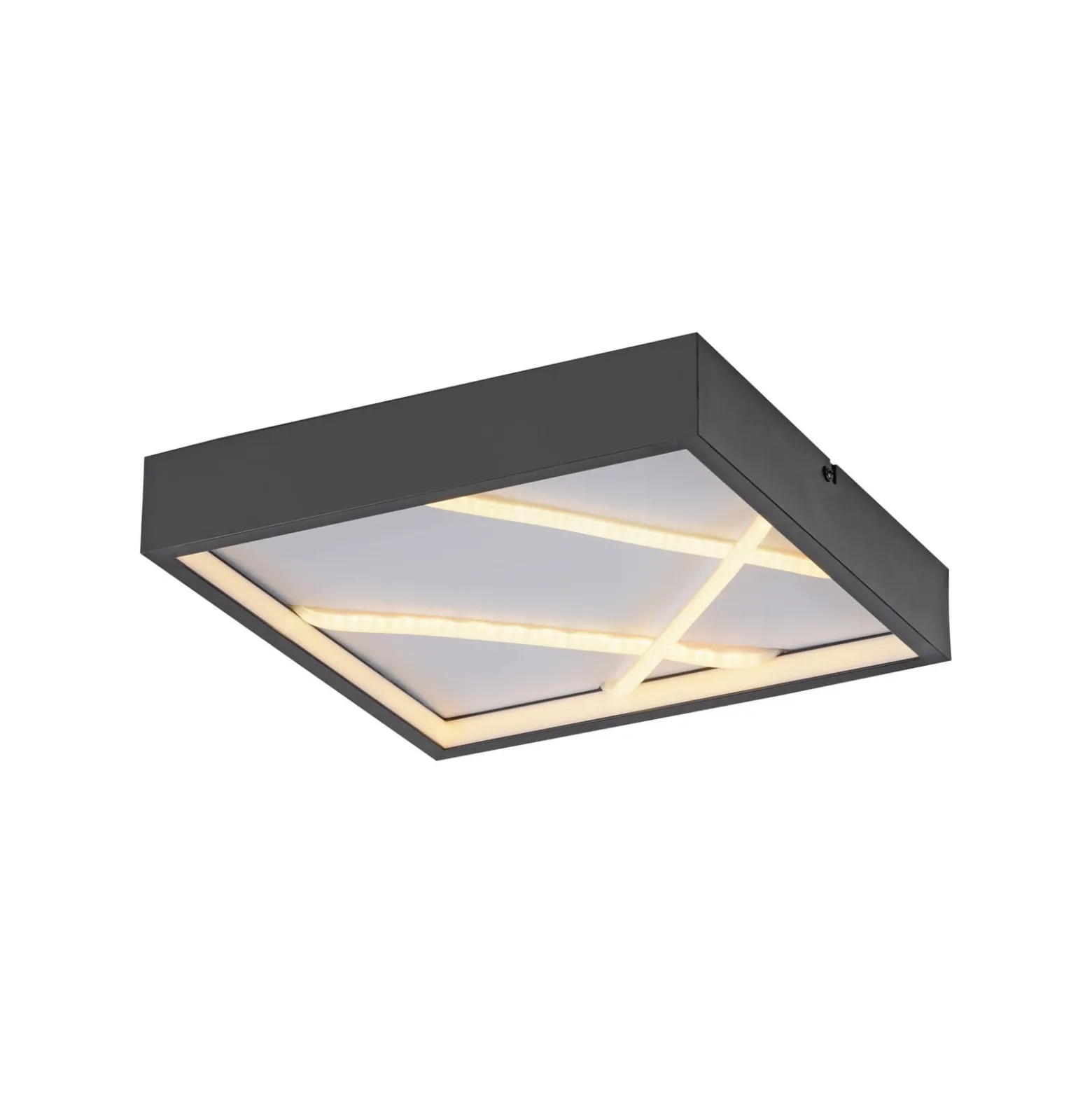 JUST LIGHT. LED-kattovalaisin Mikado, 30 x 30 cm, musta