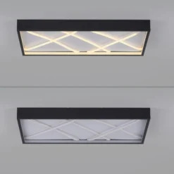 JUST LIGHT. LED-kattovalaisin Mikado, 60 x 30 cm, musta