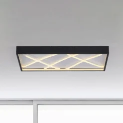 JUST LIGHT. LED-kattovalaisin Mikado, 60 x 30 cm, musta