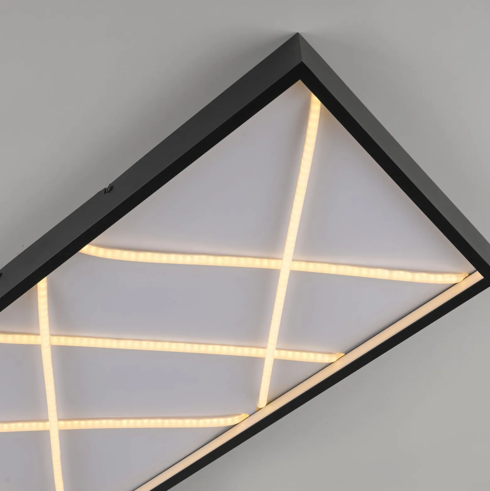 JUST LIGHT. LED-kattovalaisin Mikado, 60 x 30 cm, musta