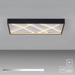 JUST LIGHT. LED-kattovalaisin Mikado, 60 x 30 cm, musta