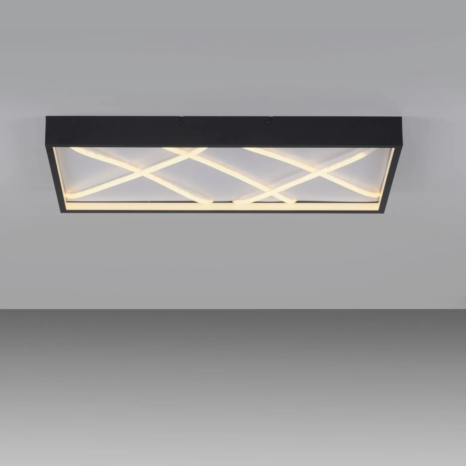 JUST LIGHT. LED-kattovalaisin Mikado, 60 x 30 cm, musta