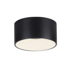JUST LIGHT. LED-kattovalaisin Tanika musta, Ø16cm, himmennettävä
