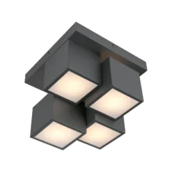 JUST LIGHT. LED-kattovalaisin Tetris, rauta, 3000 K, musta