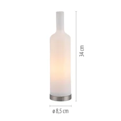 JUST LIGHT. Pöytävalaisin Bottle, opaali, lasi, E14