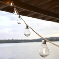 Jutta Outdoor -LED-valoketju, 10-lamppuinen, 5 m, juutti, IP44
