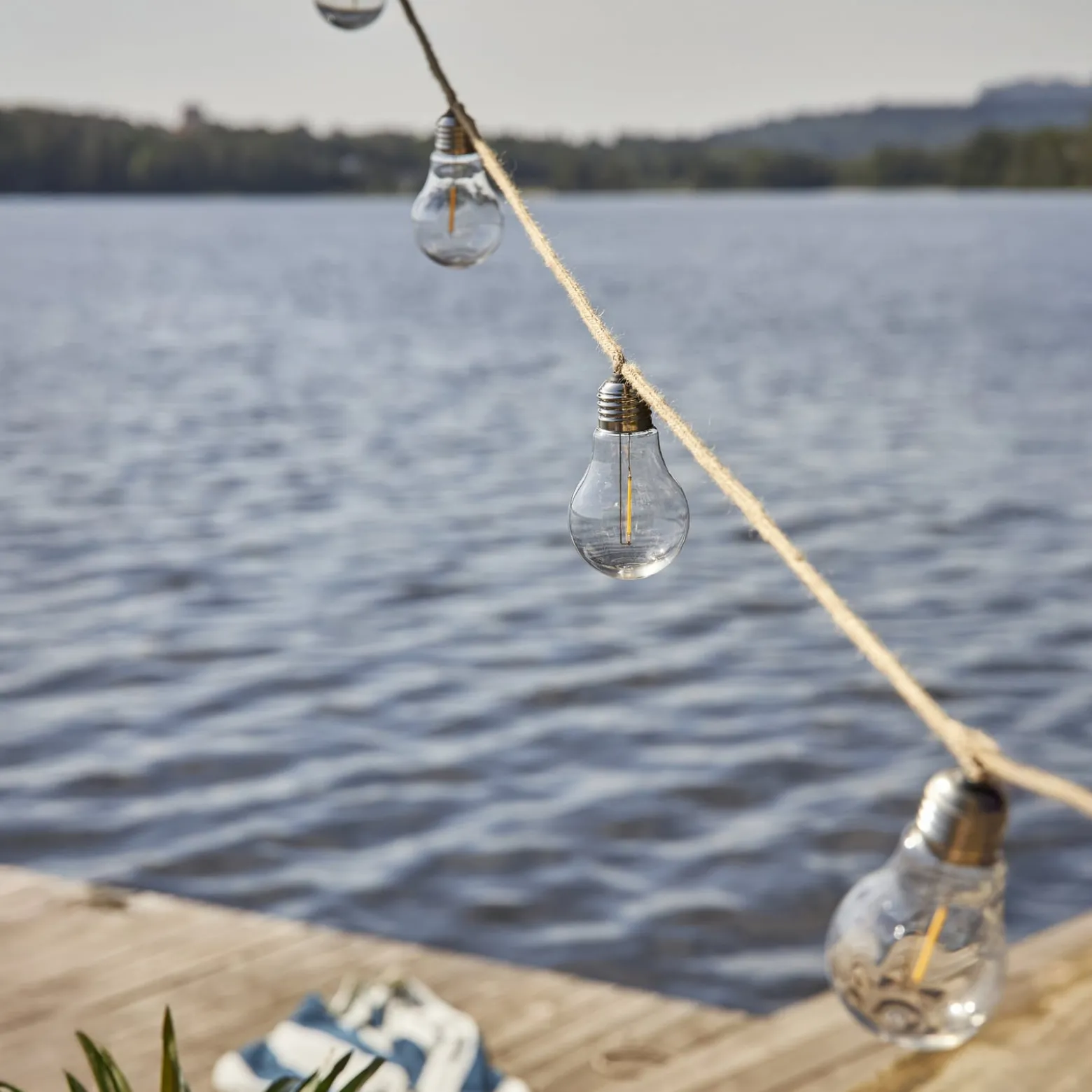 Jutta Outdoor -LED-valoketju, 10-lamppuinen, 5 m, juutti, IP44