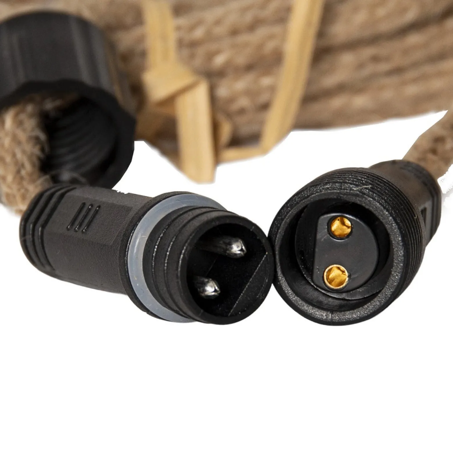 Jutta Outdoor -LED-valoketju, 10-lamppuinen, 5 m, juutti, IP44