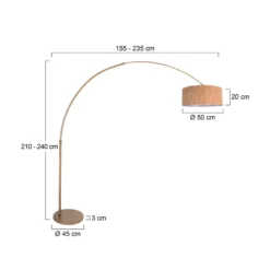 Kaareva maavalaisin Sparkled Light pronssi/ruskea 240 cm, korkki