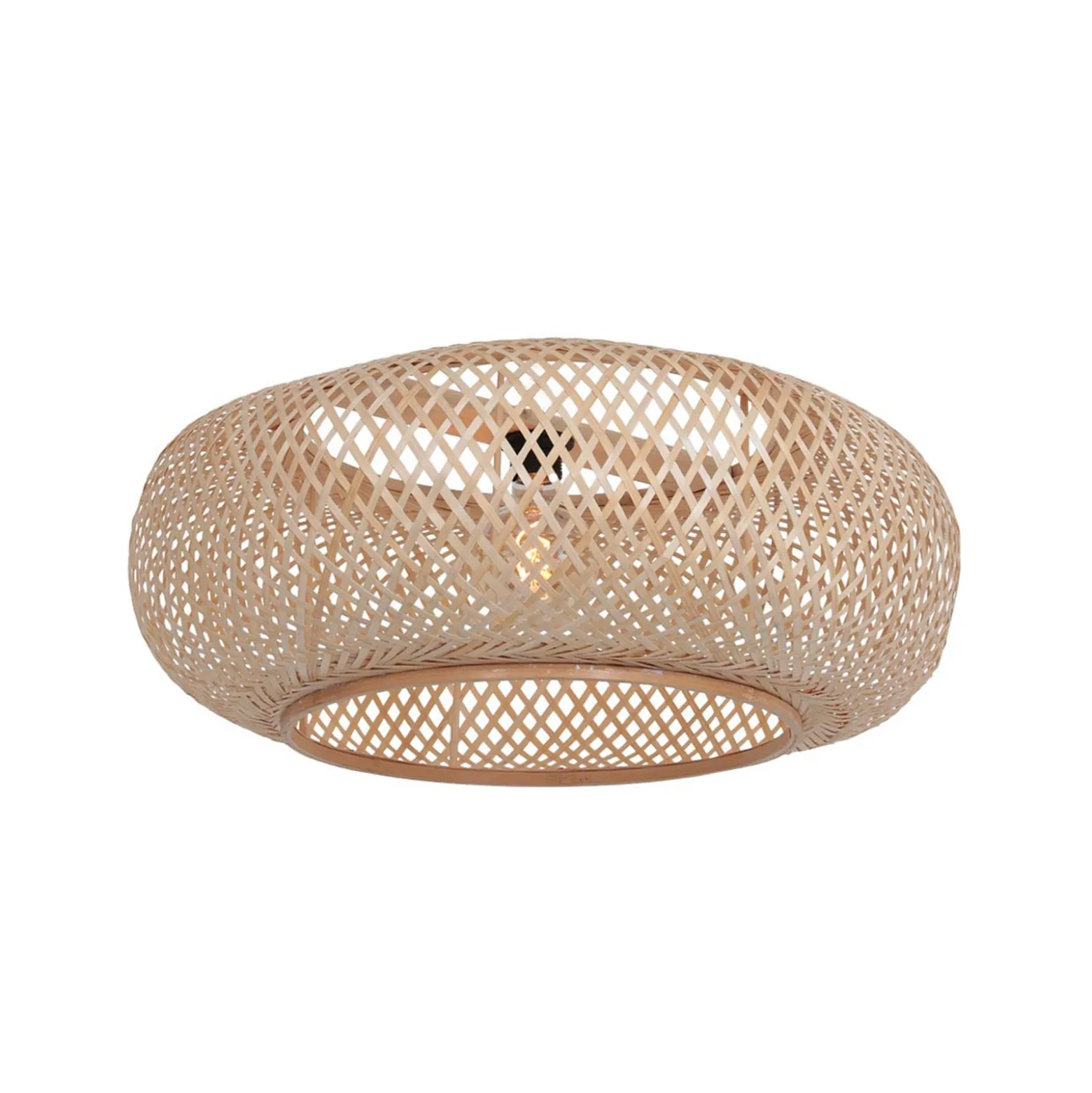 Kaareva maavalaisin Sparkled Light, valkoinen/luonnonvärinen bambupunos