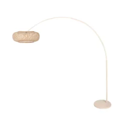 Kaareva valaisin Sparkled Light, kermanvärinen, bambu, E27