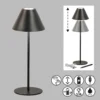 Kano LED ladattava pöytävalaisin, musta, himmennettävä, säädettävä, IP54
